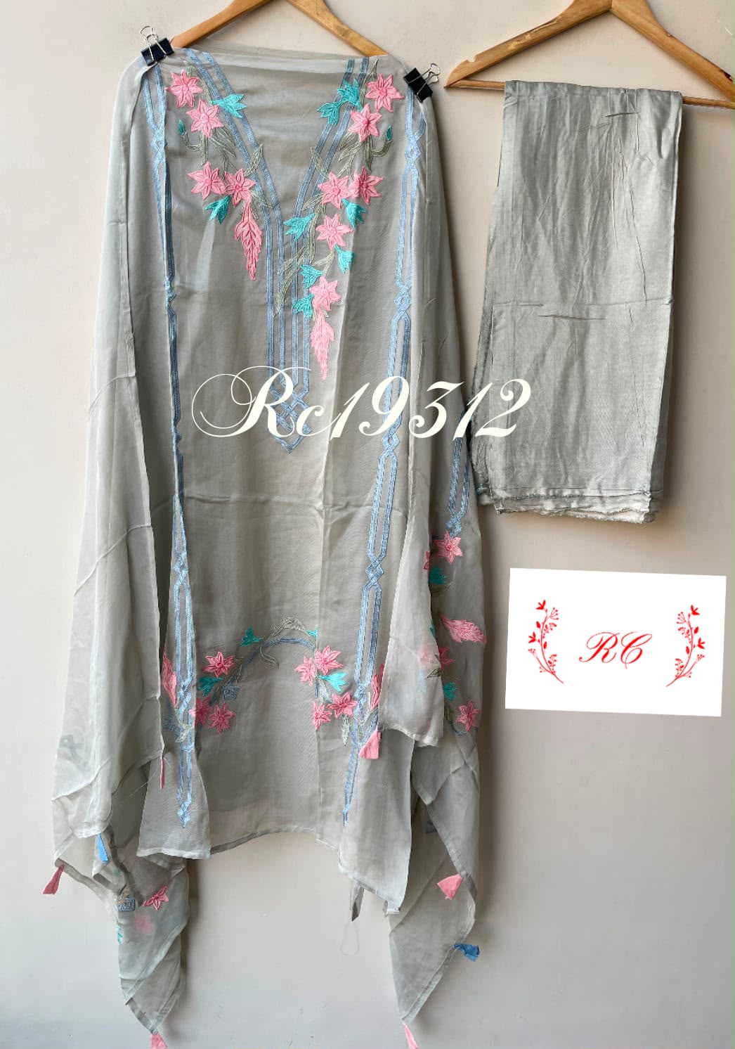 Organza Tuile unstitched ladies suit Rc19312 (c)
