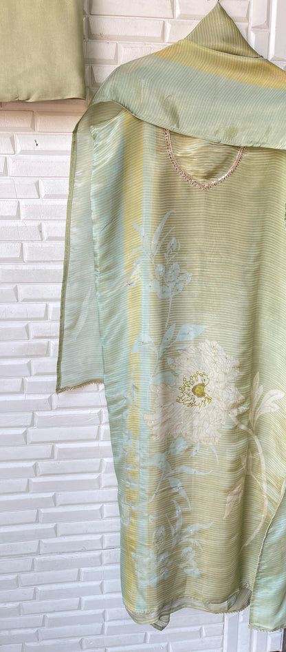 Shimmer silk unstitched ladies suit Rc15798