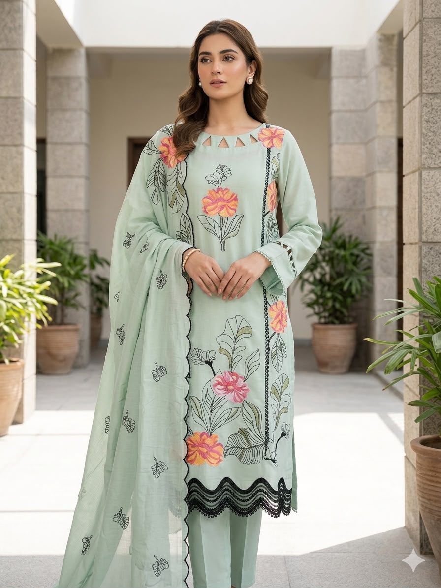 Mul chanderi unstitched ladies suit Rc18980 (b)
