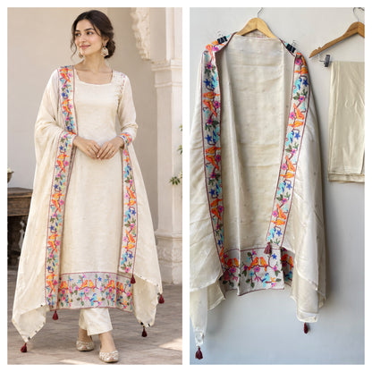 Shimmer Organza Tuile Embroidered Unstitched Suit Set