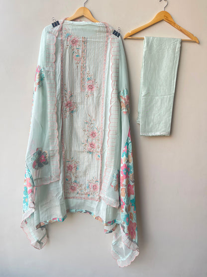 Mul chanderi unstitched ladies suit Rc19109