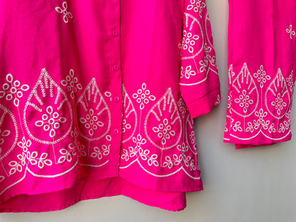 Soft linen cotton stitched ladies coord set Rc19114