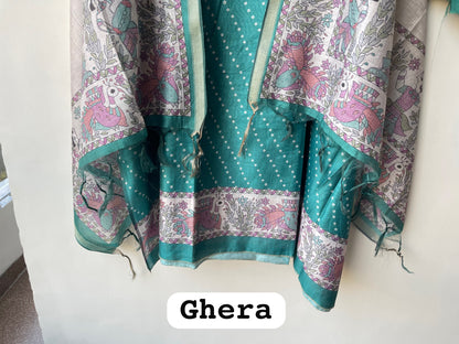 Mul chanderi maheshwari ladies unstitched suit Rc19276