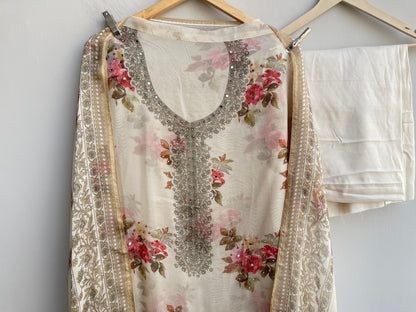 Organza printed unstitched ladies suit Rc18538