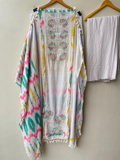 Mul Chanderi printed ladies unstitched suit Rc19237 (c)