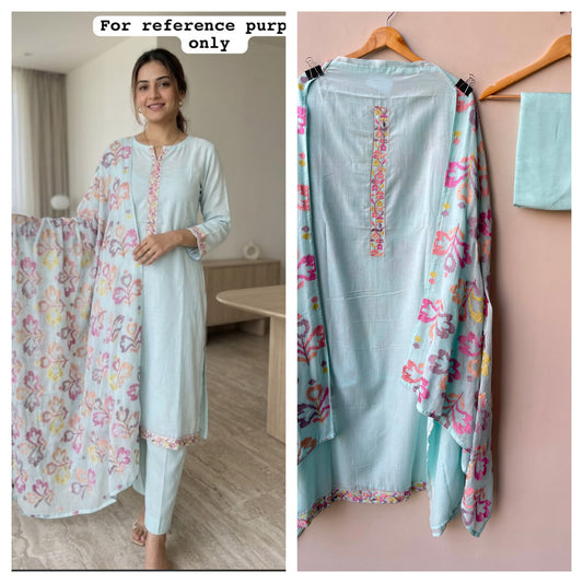 Mul chanderi unstitched ladies suit Rc19099