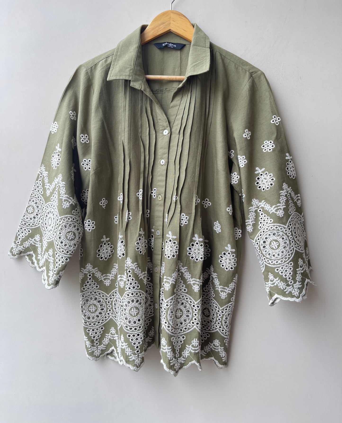 Chikan cotton readymade ladies coord set Rc19161