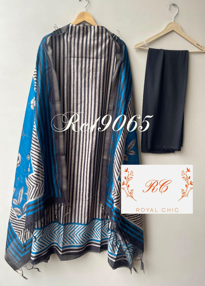 Mul chanderi maheshwari printed ladies unstitched suit Rc19065 (b)