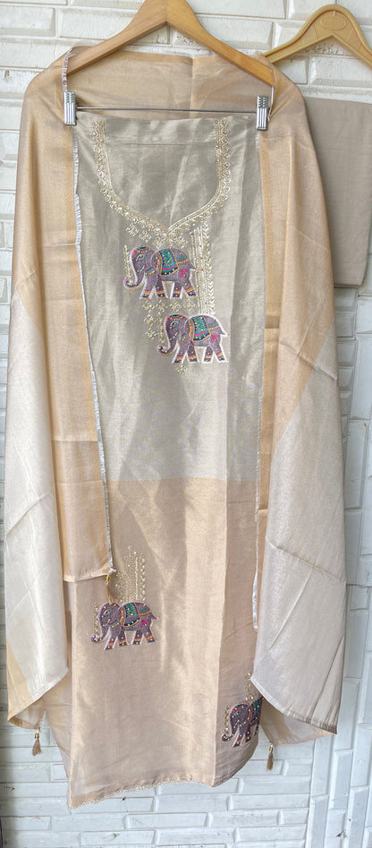 Shimmer soft organza ladies unstitched suit Rc19292