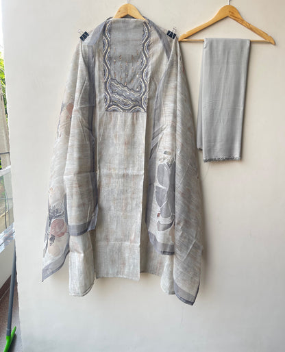 Pure self mul chanderi ladies unstitched suit Rc19169
