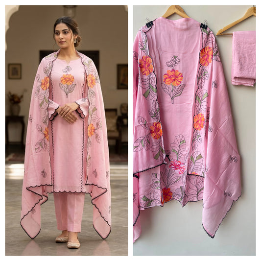 Mul chanderi unstitched ladies suit Rc18980 (c)
