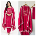 Banarasi Mul Chanderi 3pcs Designer Unstitched Suit Set