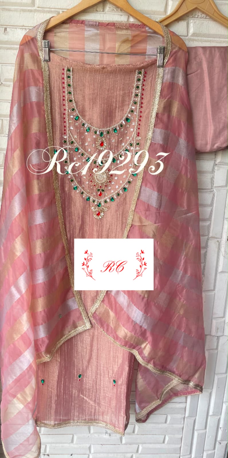 Pure crushed shimmer tissue unstitched ladies suit Rc19293 (b)