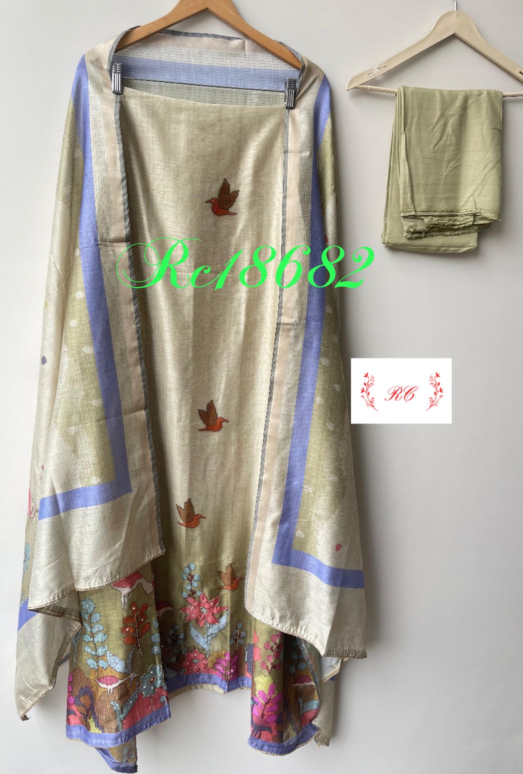Mul Chanderi Printed Ladies Unstitched Suit RC-18682 – view 5