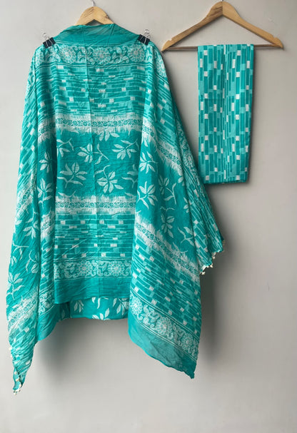 Printed Cotton Unstitched 3 Pcs Suit Set