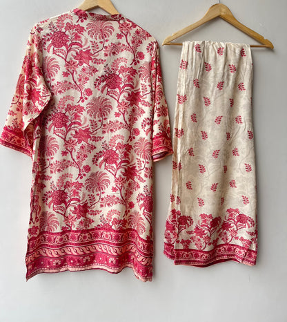 Muslin printed ladies stitched coord set Rc19196