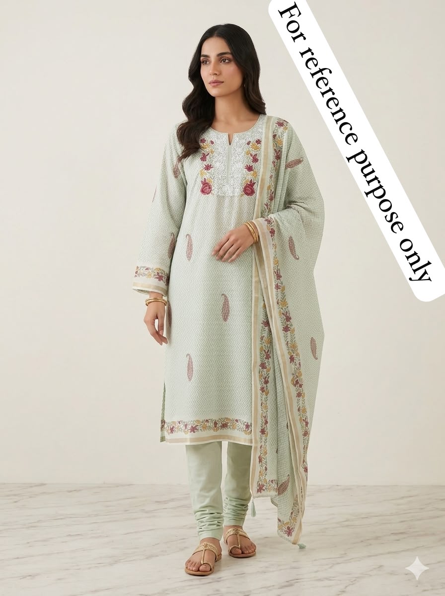 Mul chanderi printed ladies unstitched suit Rc18960 (b)
