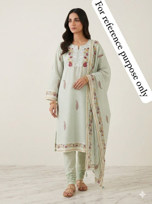 Mul chanderi printed ladies unstitched suit Rc18960 (b)