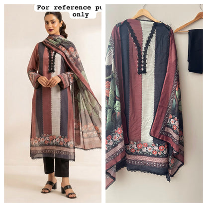 Self linen printed unstitched ladies suit Rc19222 (a)