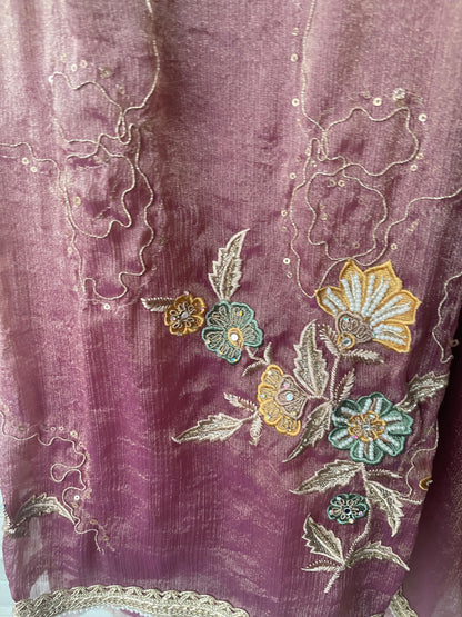 Self crushed shimmer chinon unstitched ladies suit Rc17788 (b)