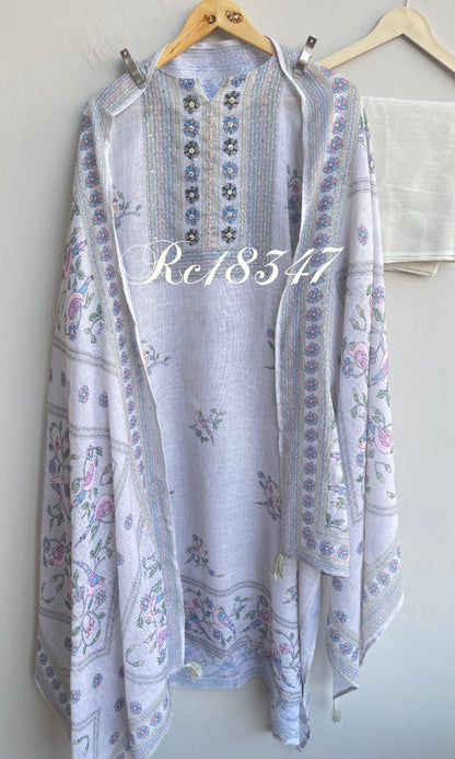 Soft Jute Linen Unstitched Ladies Suit RC-18347 – view 3