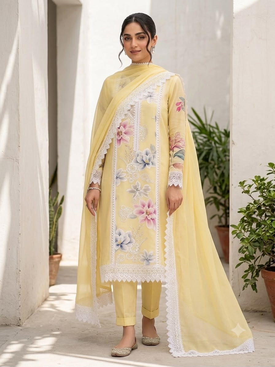 Organza unstitched ladies suit Rc19000 (b)