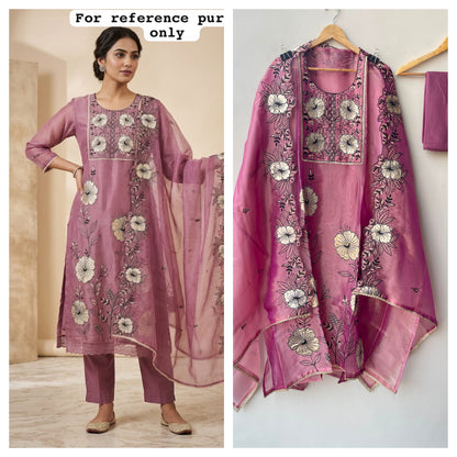 Shimmer glass organza ladies unstitched suit Rc19302 (a)