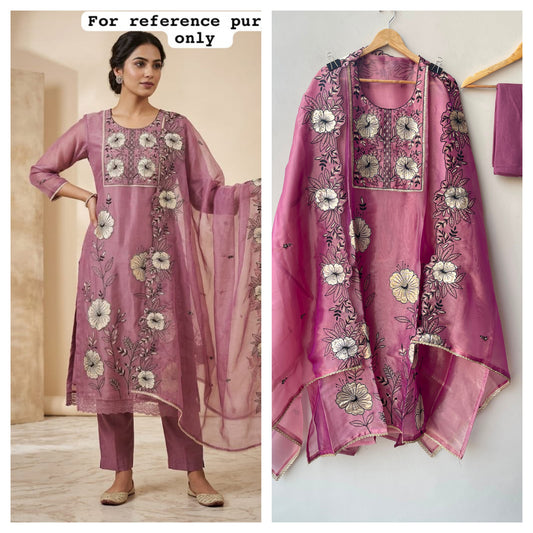 Shimmer glass organza ladies unstitched suit Rc19302 (a)