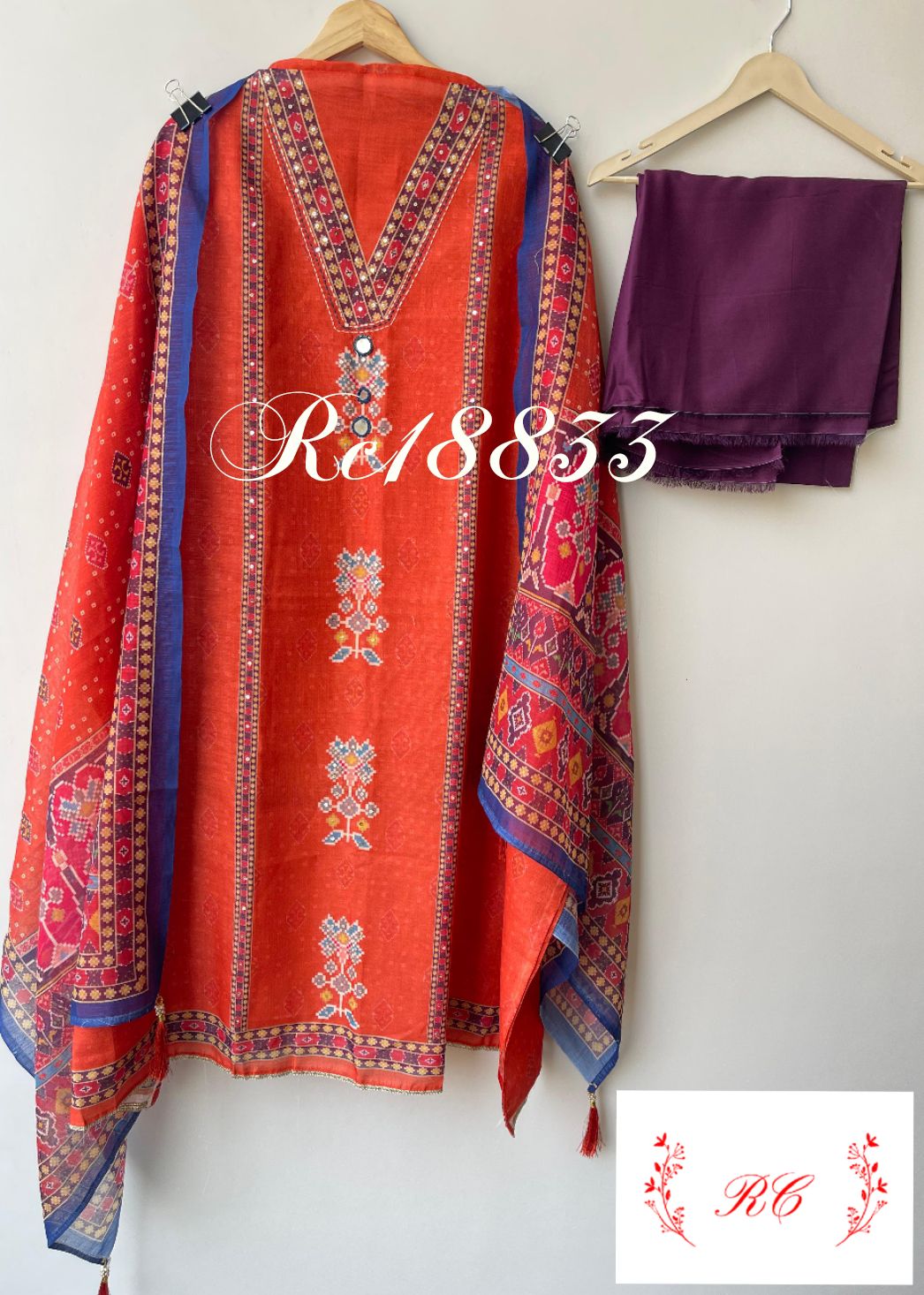 Cotten linen printed ladies unstitched suit Rc18833