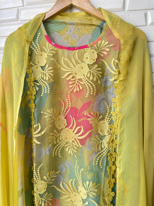 Organza Unstitched Ladies Suit Rc 15776