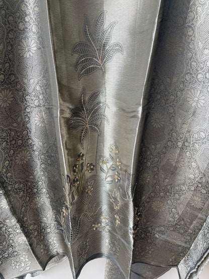 Premium Shimmer Giraffe Silk Weaving Unstitched 3 pcs Suit Set