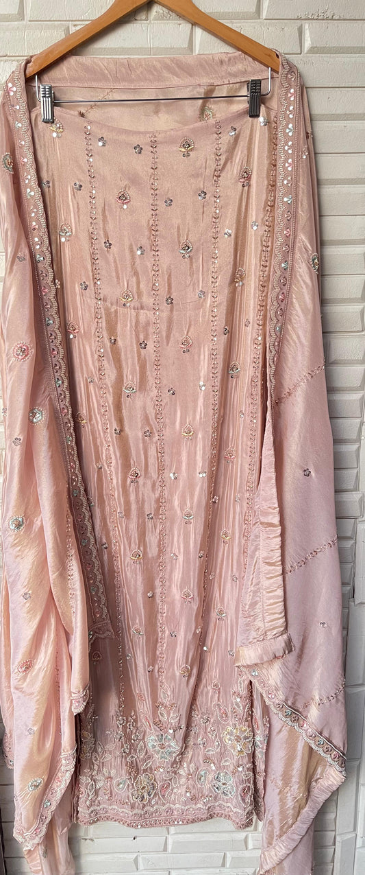 Pure shimmer silk unstitched ladies suit Rc17536 (a)