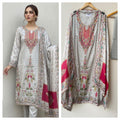 Glass Organza Silk Unstitched Ladies Suit RC-18863
