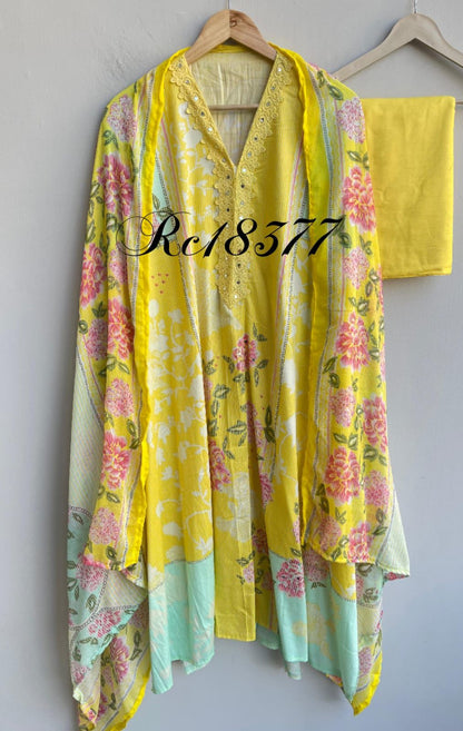 Cotton printed unstitched ladies suit Rc18377