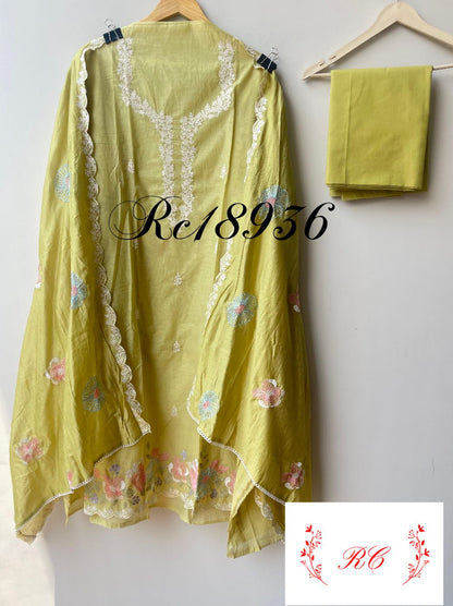 Mul chanderi unstitched ladies suit Rc18936 (a)