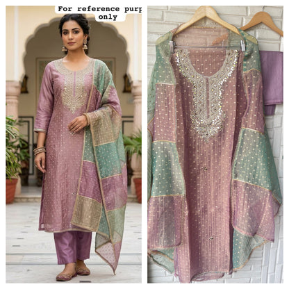Banarasi shimmer glass organza unstitched ladies suit Rc19295 (a)