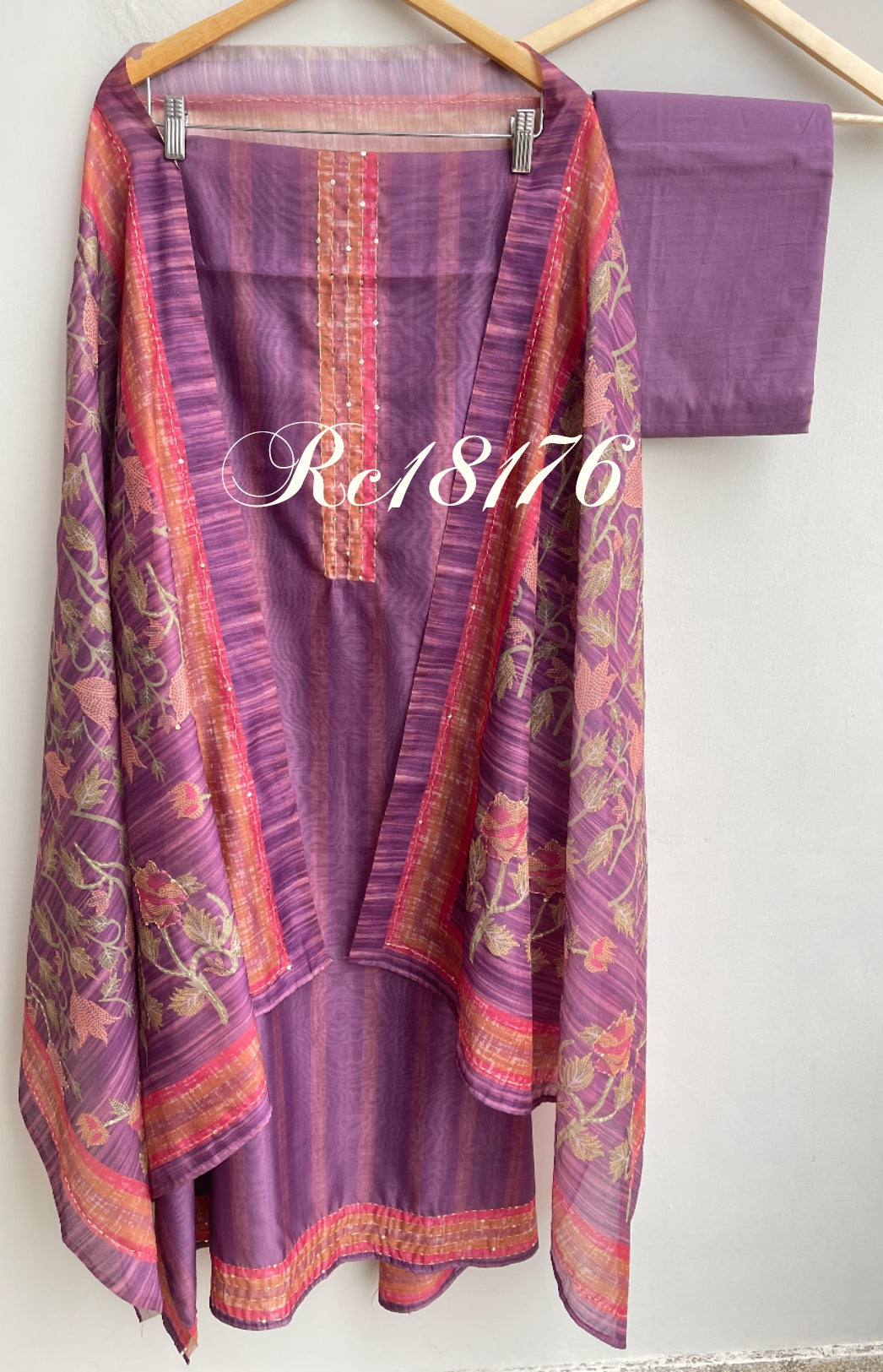 Mul Chanderi Unstitched Ladies Suit RC-18176 – view 8