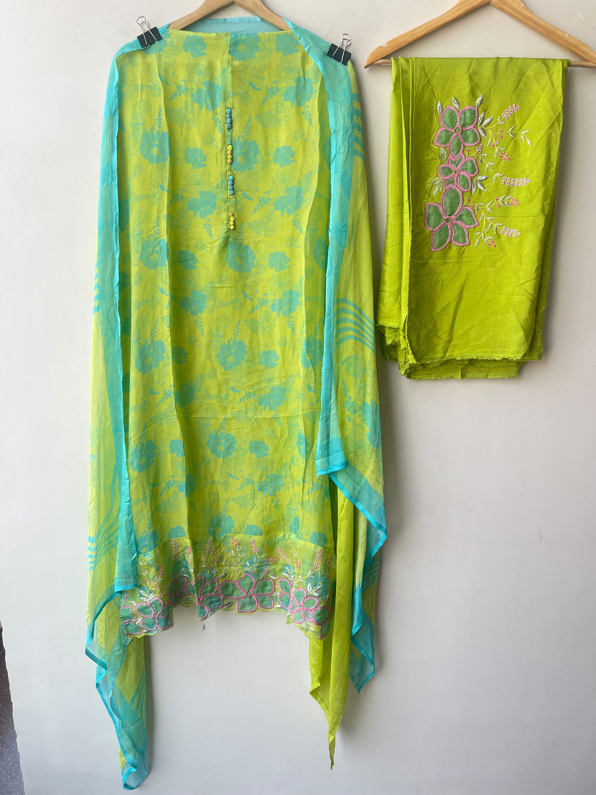 Printed Organza Tuile Unstitched Dress Material