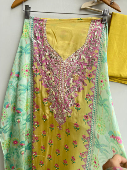 Satin Crepe Unstitched Ladies Suit RC-18257 – view 6