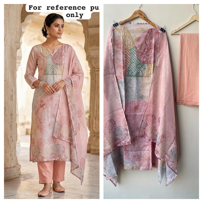 Linen printed unstitched ladies suit Rc19075