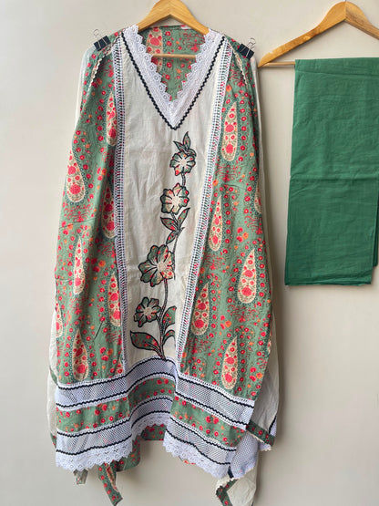 Cotton Printed Unstitched Ladies Suit with Resham Patchwork RC-19017 - Royal Chic by Priti (photo 3)