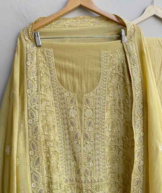 Pure mul chanderi ladies unstitched suit Rc18496