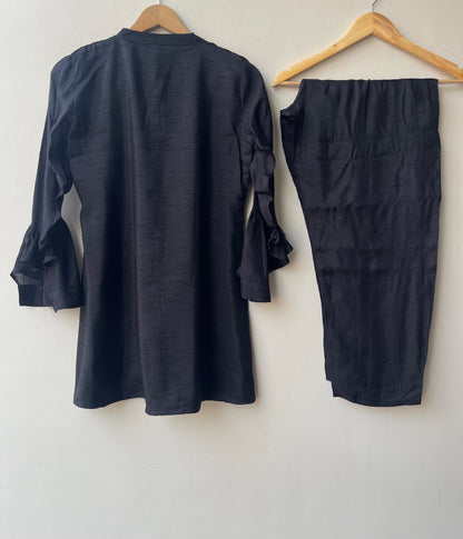 Cotton silk stitched ladies coord set Rc19182