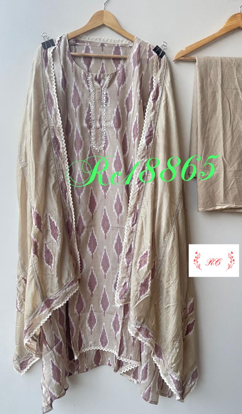 Mul Chanderi Unstitched Ladies Suit RC18865 – view 3