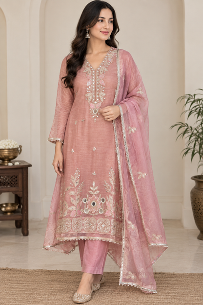 Elegant shimmer tissue ladies unstitched suit