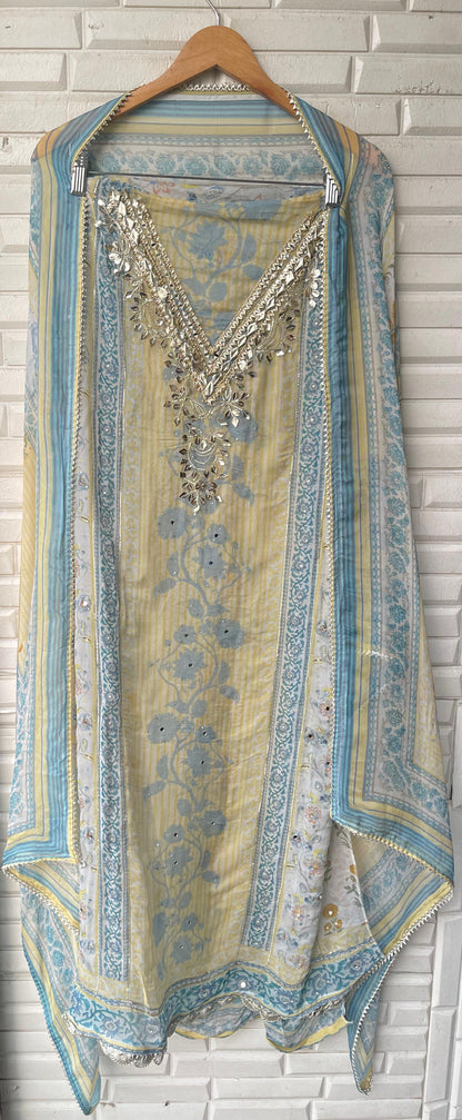 Organza unstitched ladies suit Rc17771