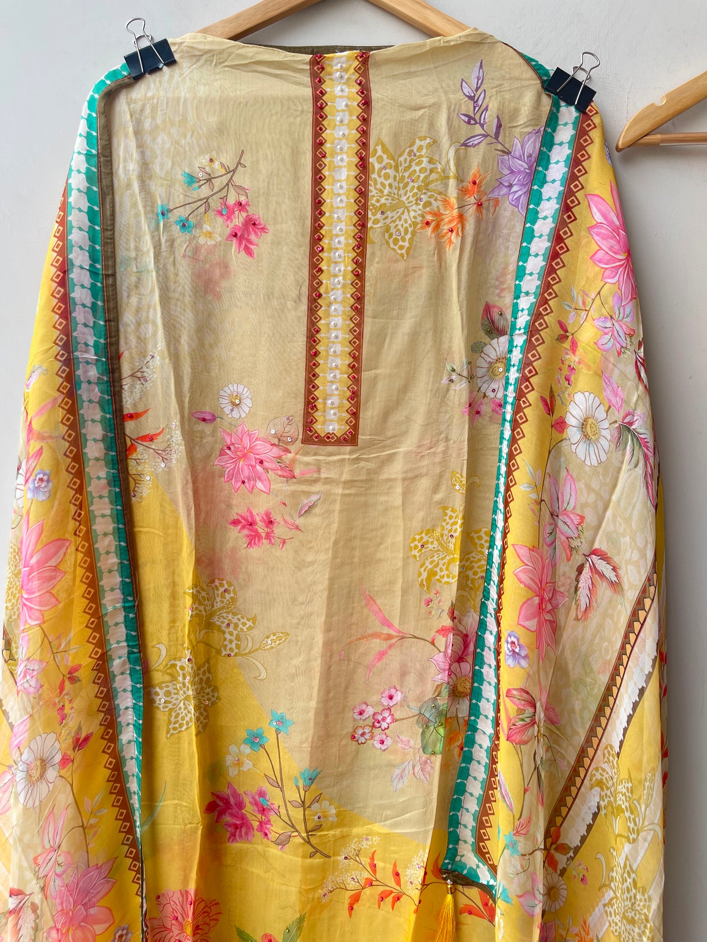 Organza printed unstitched ladies suit Rc19214