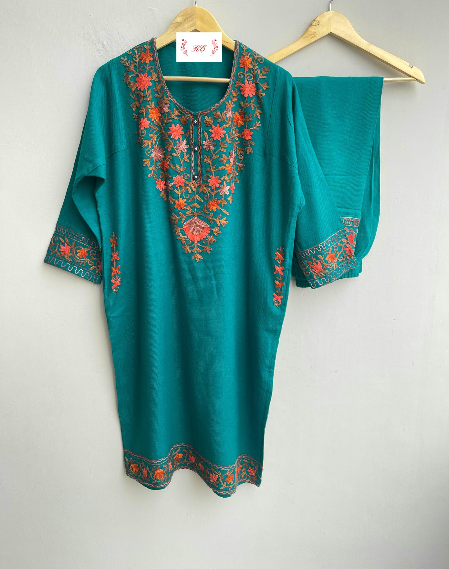 Kashmiri pheron readymade ladies coord set Rc18296