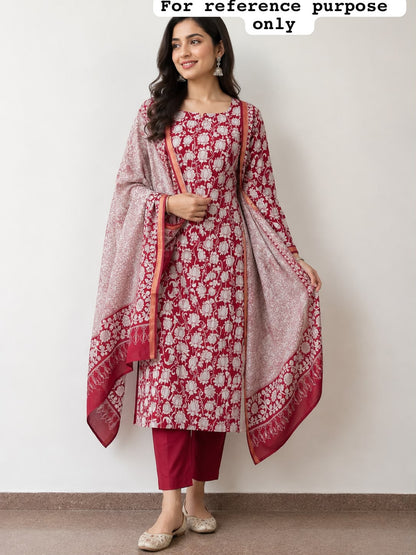 Soft mul chanderi printed ladies unstitched suit Rc19030