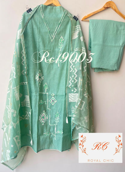 Pure mul chanderi unstitched ladies suit Rc19003 (a)